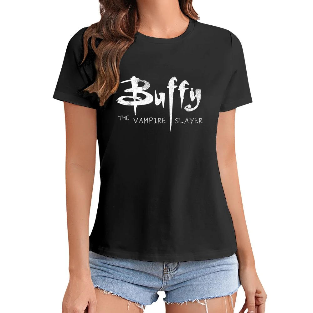 Buffy The Vampire Slayer Cool Vintage Style Distressed Graphic Tv Show Asian Size Women Ladies T-shirt