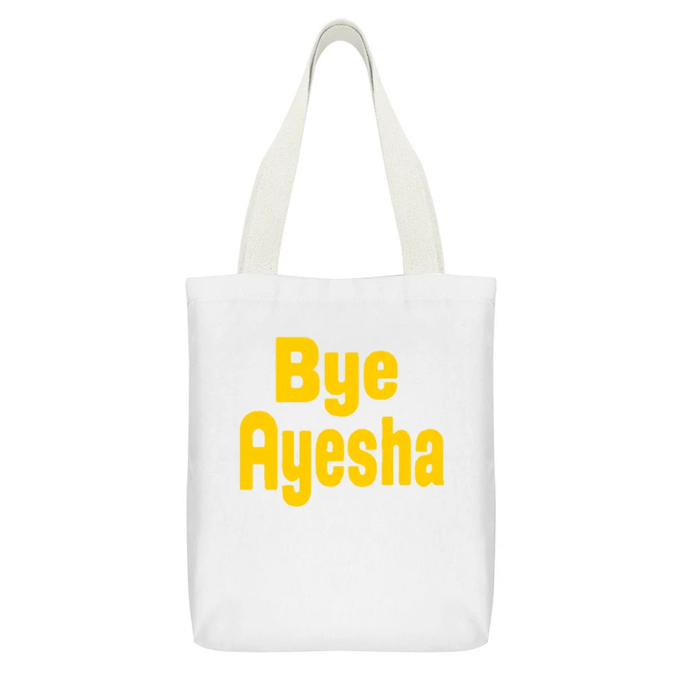 Bye Ayesha Curry Fun Cleveland Ohio Popular Basketball Graphic Fan Tee White Canvas Tote Shopping Bag With Interior Pocket