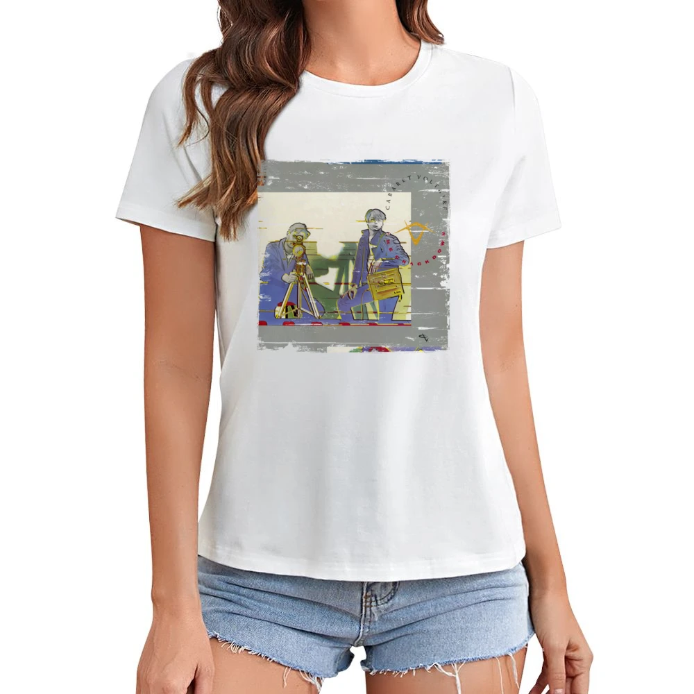 Cabaret Voltaire The Crackdown Album Cover Distressed Image Asian Size Women Ladies T-shirt
