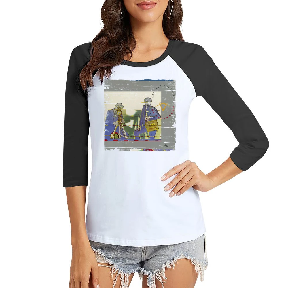Cabaret Voltaire The Crackdown Album Cover Distressed Image Women Ladies 3-4 Sleeve T-Shirt