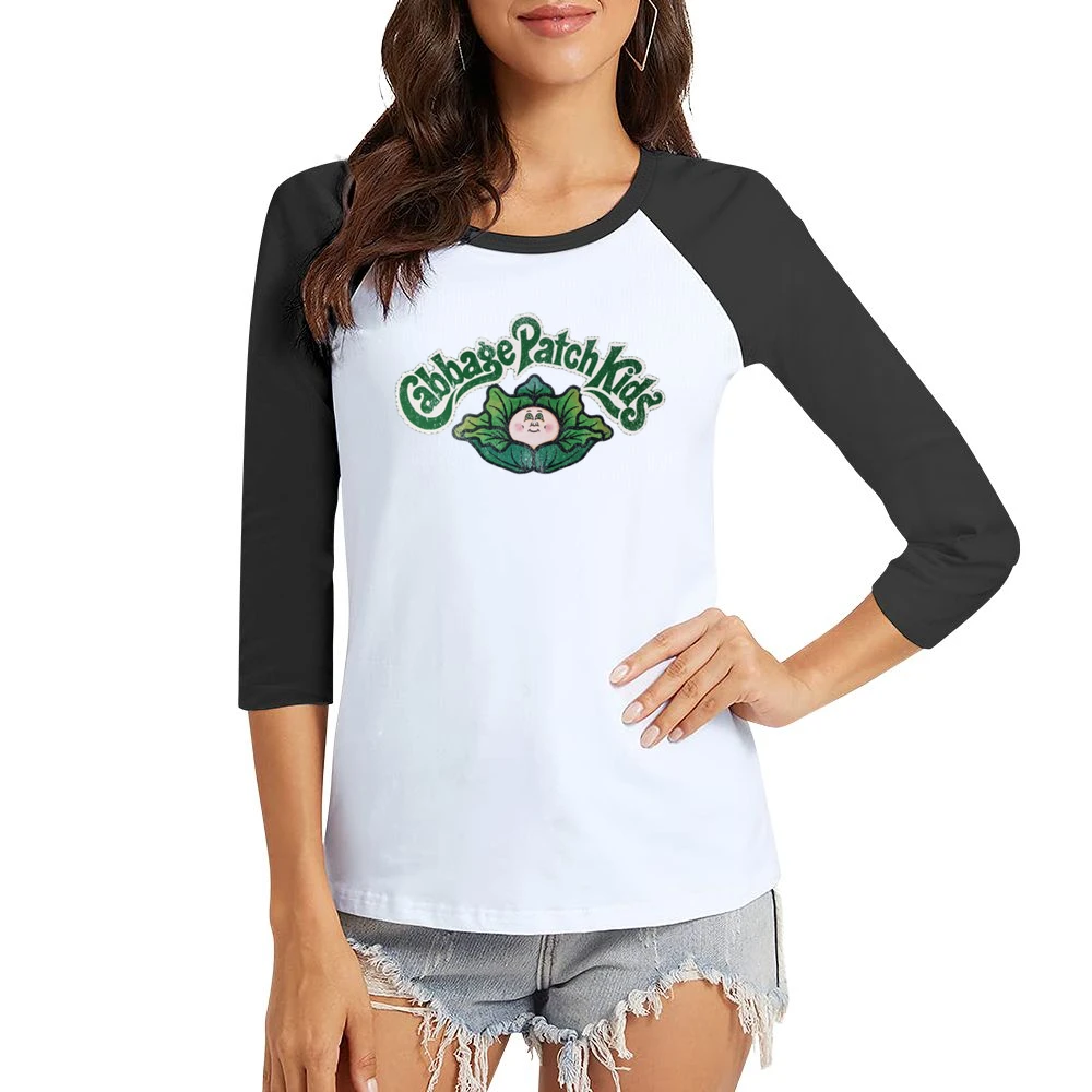 Cabbage Patch Kids Fun Cool Vintage Style Distressed Graphic Retro Toy Women Ladies 3-4 Sleeve T-Shirt