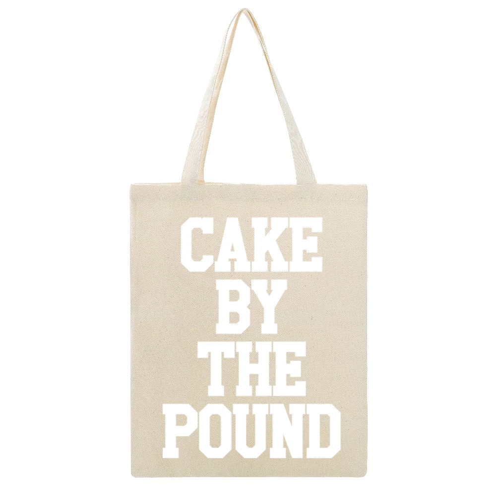 Cake By The Pound Fun Popular Celebrity Graphic Music Beige Canvas Tote Shopping Bag