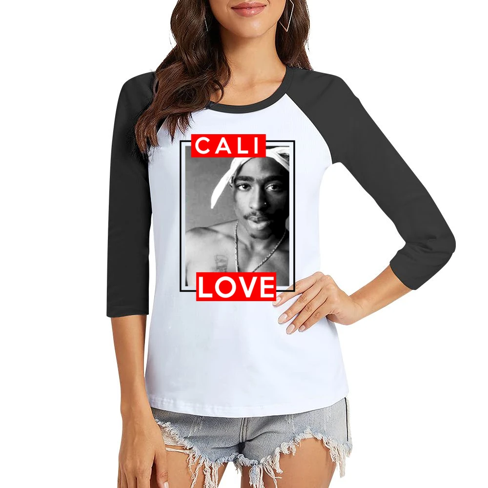 Cali Love Famous California Rap Hip Hip Urban Music Legend Graphic T S Women Ladies 3-4 Sleeve T-Shirt