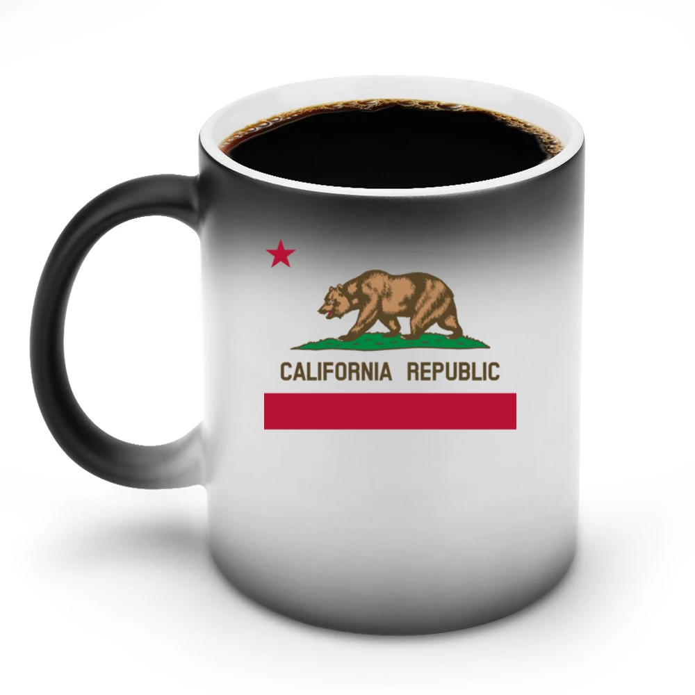 California Republic Bear Popular Graphic Tee Shirt Discoloration Mug