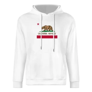 California Republic Bear Popular Graphic Tee Shirt European Size Men Hoodie