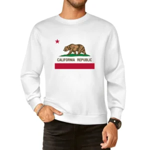 California Republic Bear Popular Graphic Tee Shirt European Size Pullover Sweater