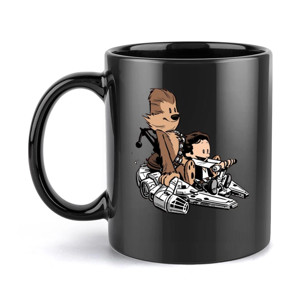 Calvin And Hobbes Hans parody star wars Black Mug
