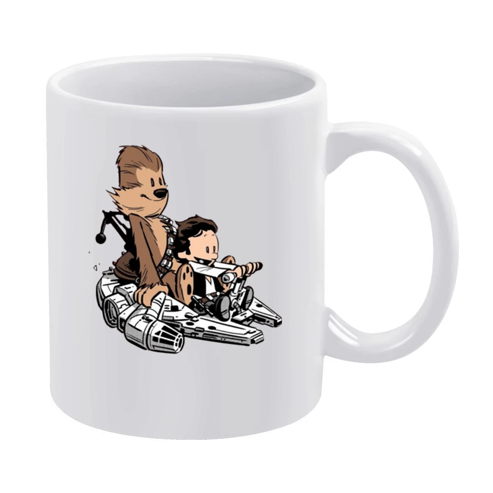 Calvin And Hobbes Hans parody star wars White Mug