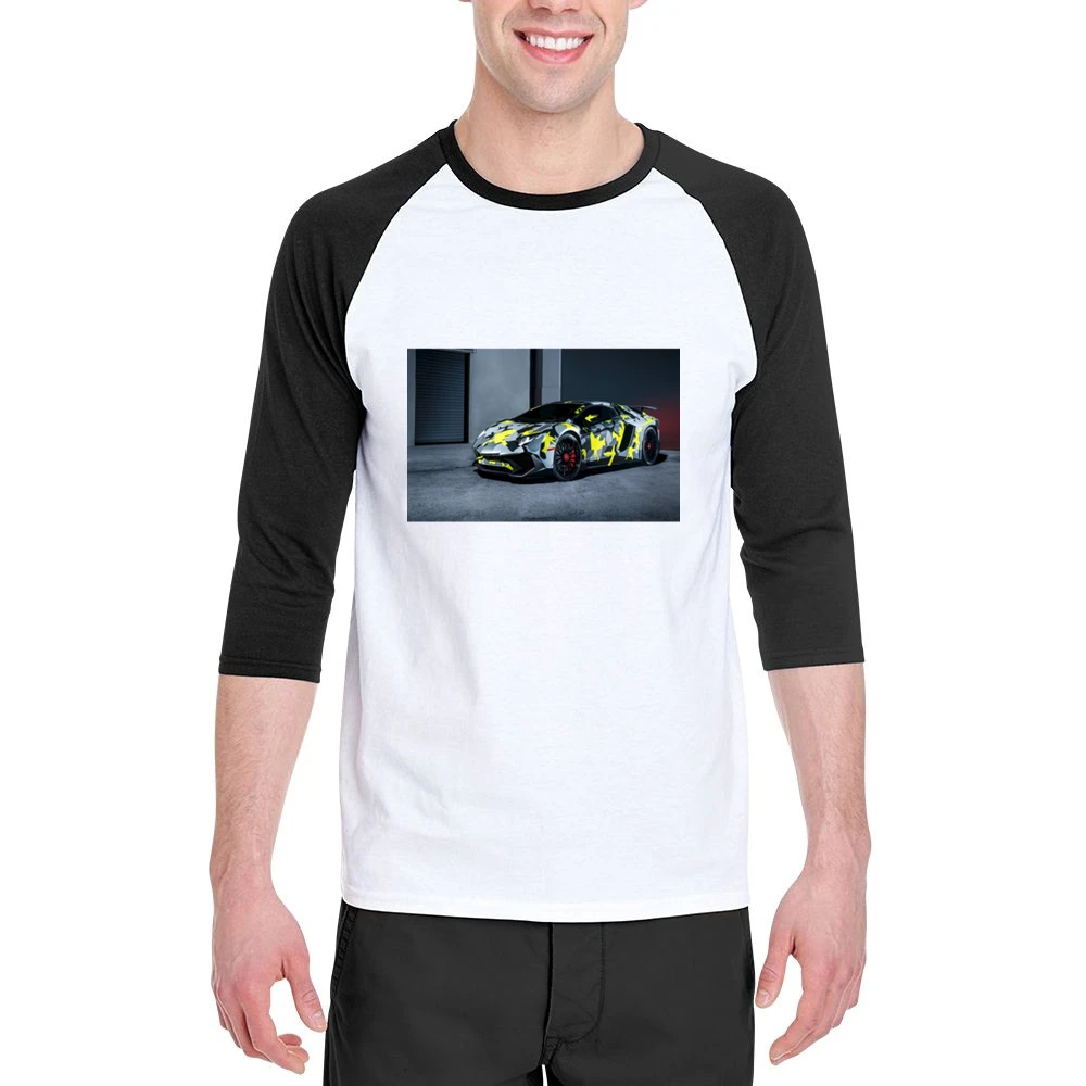 Camo Lambo Tshirt Men 3/4 Sleeve T-Shirt