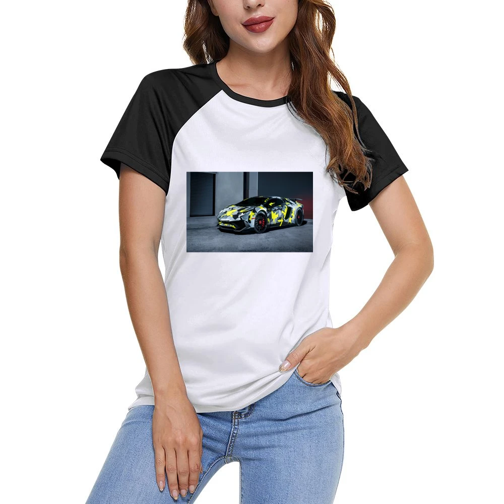 Camo Lambo Tshirt Women Ladies Short Sleeve T-Shirt