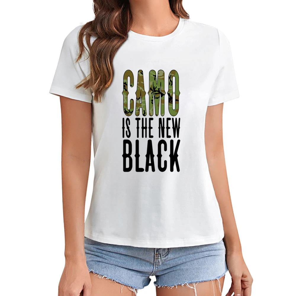 Camo is the new Black Tshirt Asian Size Women Ladies T-shirt