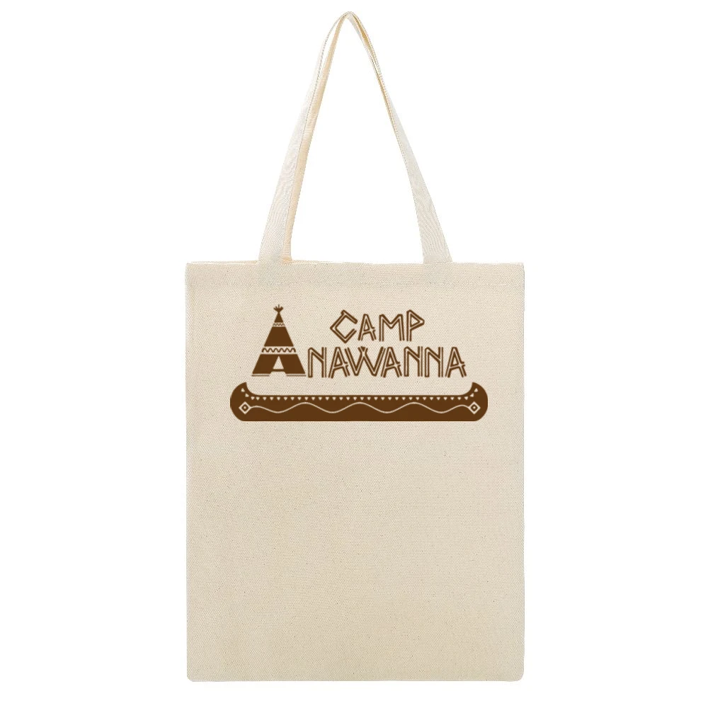 Camp Anawanna Salute Your Shorts Beige Canvas Tote Shopping Bag