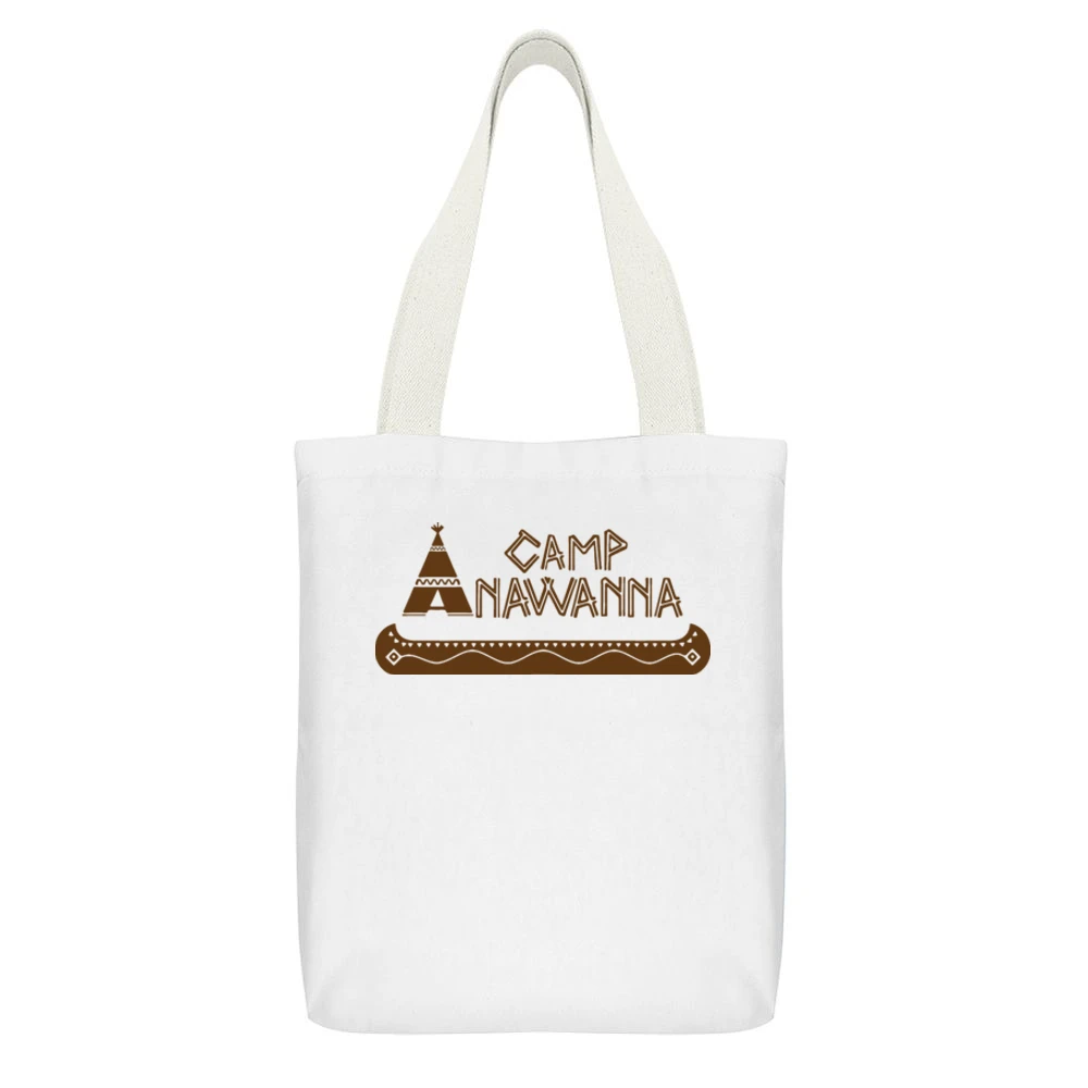 Camp Anawanna Salute Your Shorts White Canvas Tote Shopping Bag With Interior Pocket