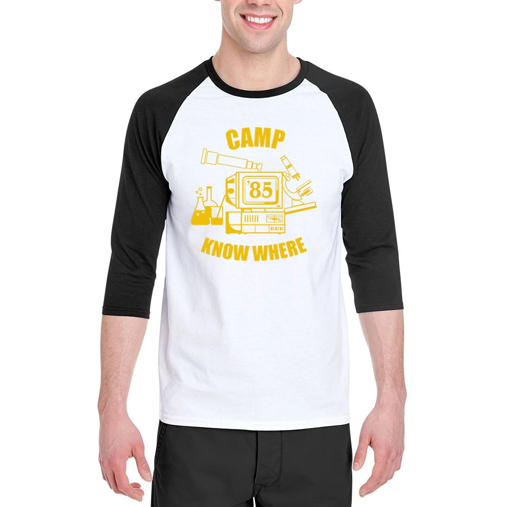 Camp Know Where Dusty Stranger Things Costume Men 3/4 Sleeve T-Shirt