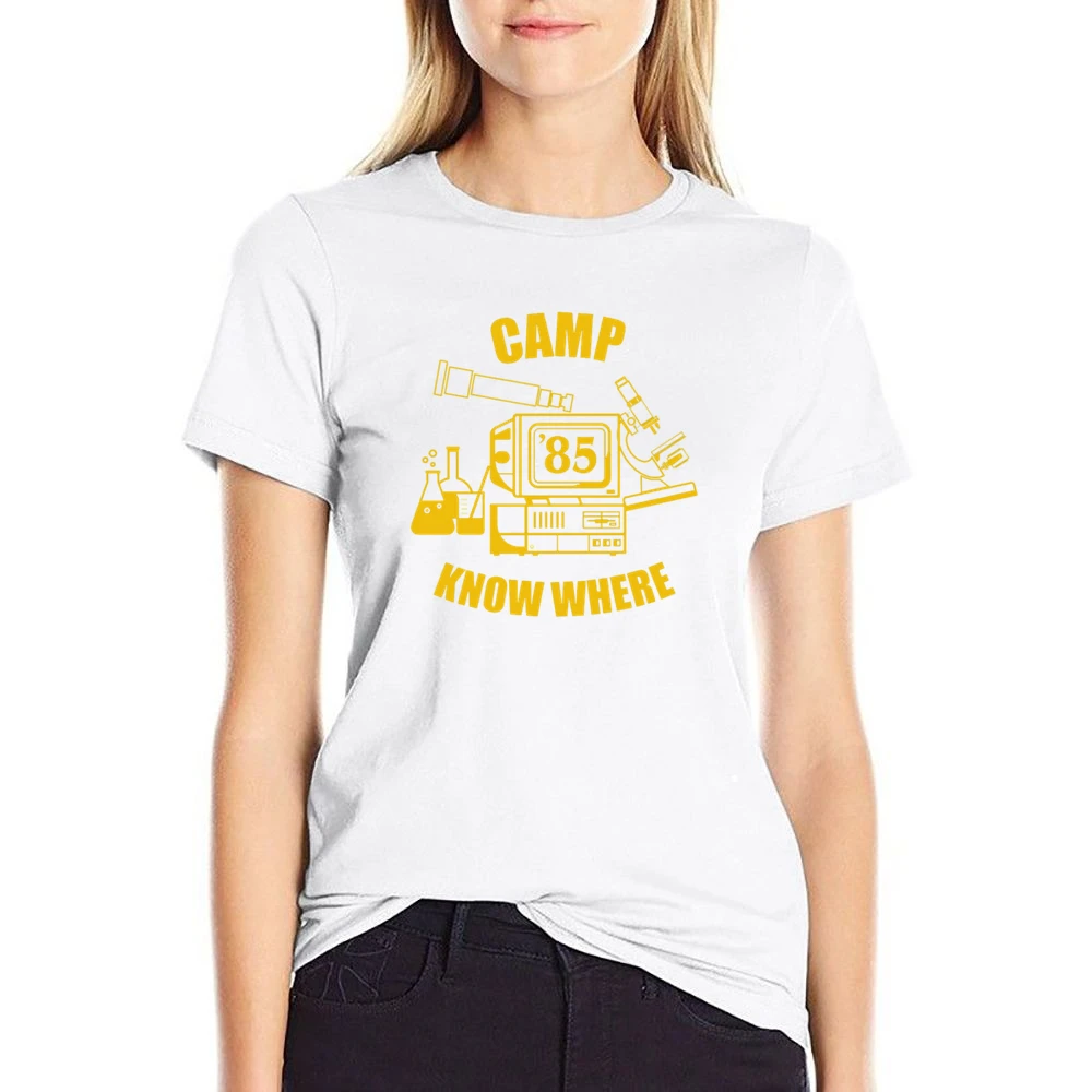 Camp Know Where Dusty Stranger Things Costume US Size Women Ladies T-shirt