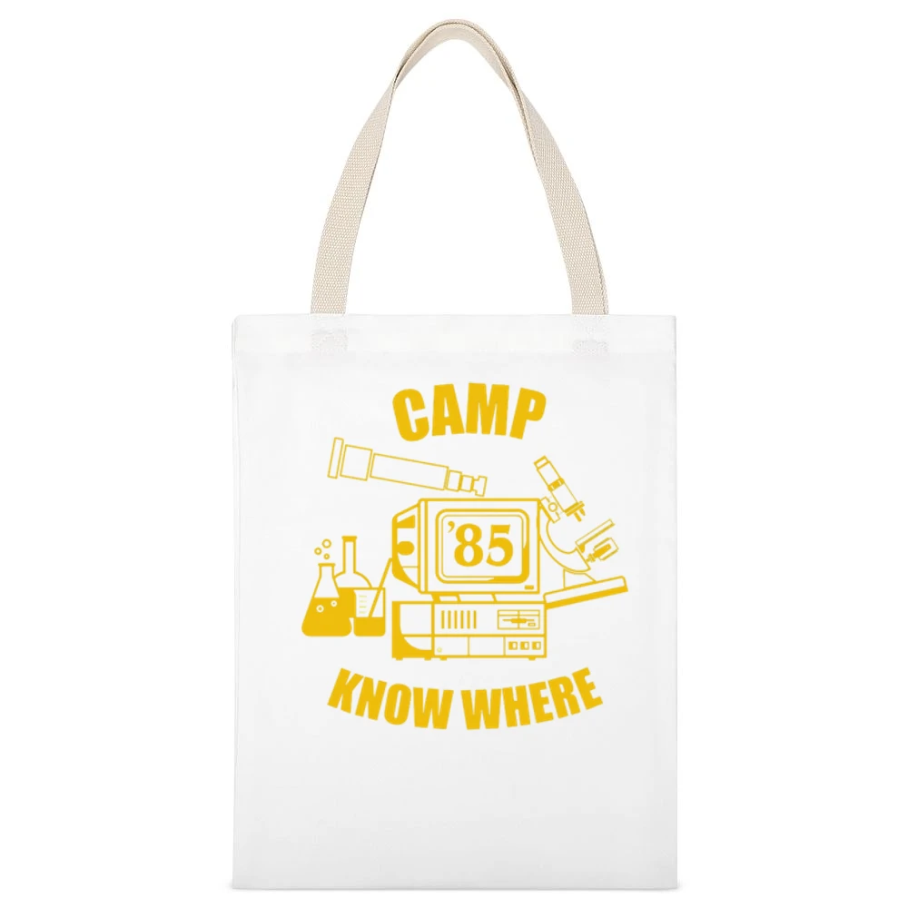 Camp Know Where Dusty Stranger Things Costume White Canvas Tote Shopping Bag
