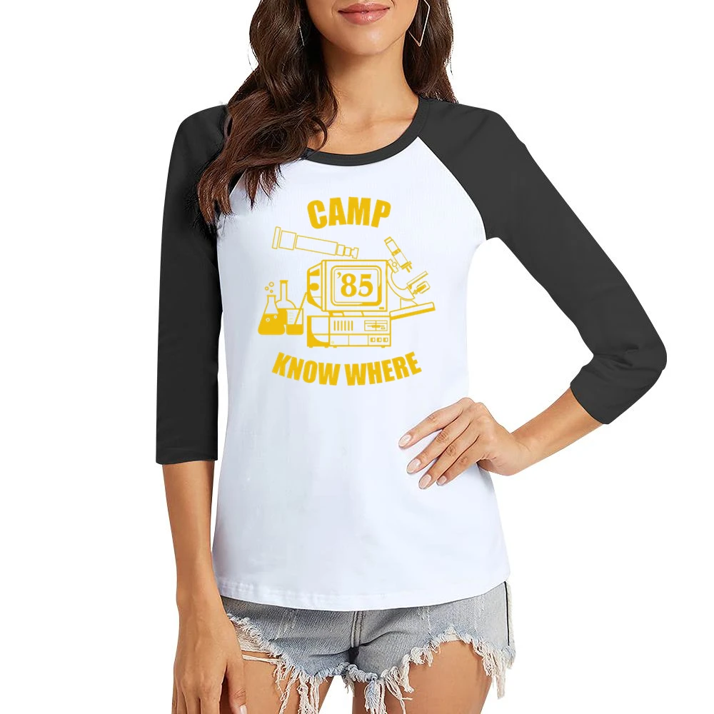 Camp Know Where Dusty Stranger Things Costume Women Ladies 3-4 Sleeve T-Shirt