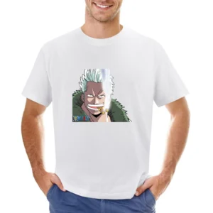 Captain Smoker marine white hunter One Piece anime manga Asian Size Men T-Shirt