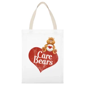 Care Bears Fun Cool Vintage Style Distressed Graphic Retro Tv Show T S White Canvas Tote Shopping Bag