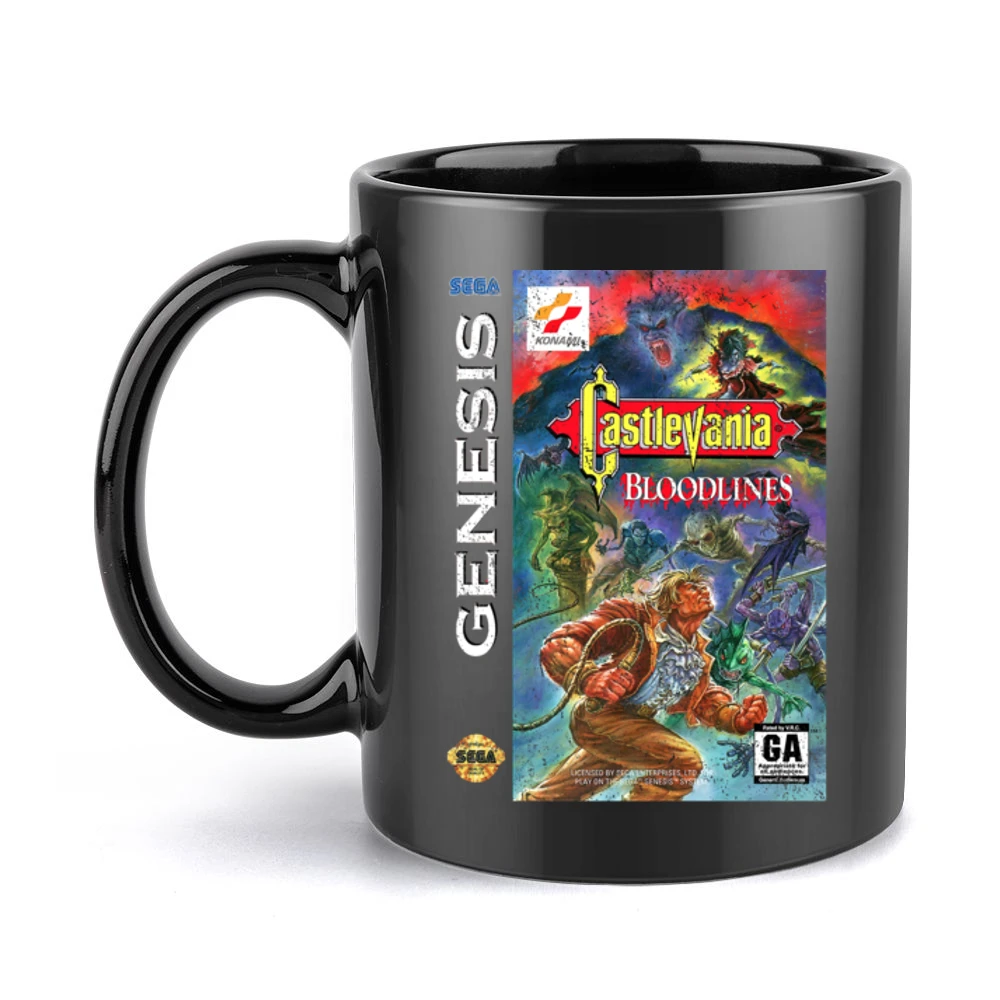 Castlevania Bloodlines Sega Genesis Old School Retro Video Game Fan Di Black Mug