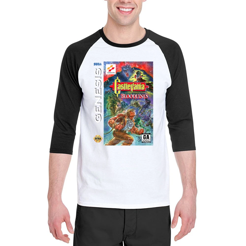 Castlevania Bloodlines Sega Genesis Old School Retro Video Game Fan Di Men 3/4 Sleeve T-Shirt