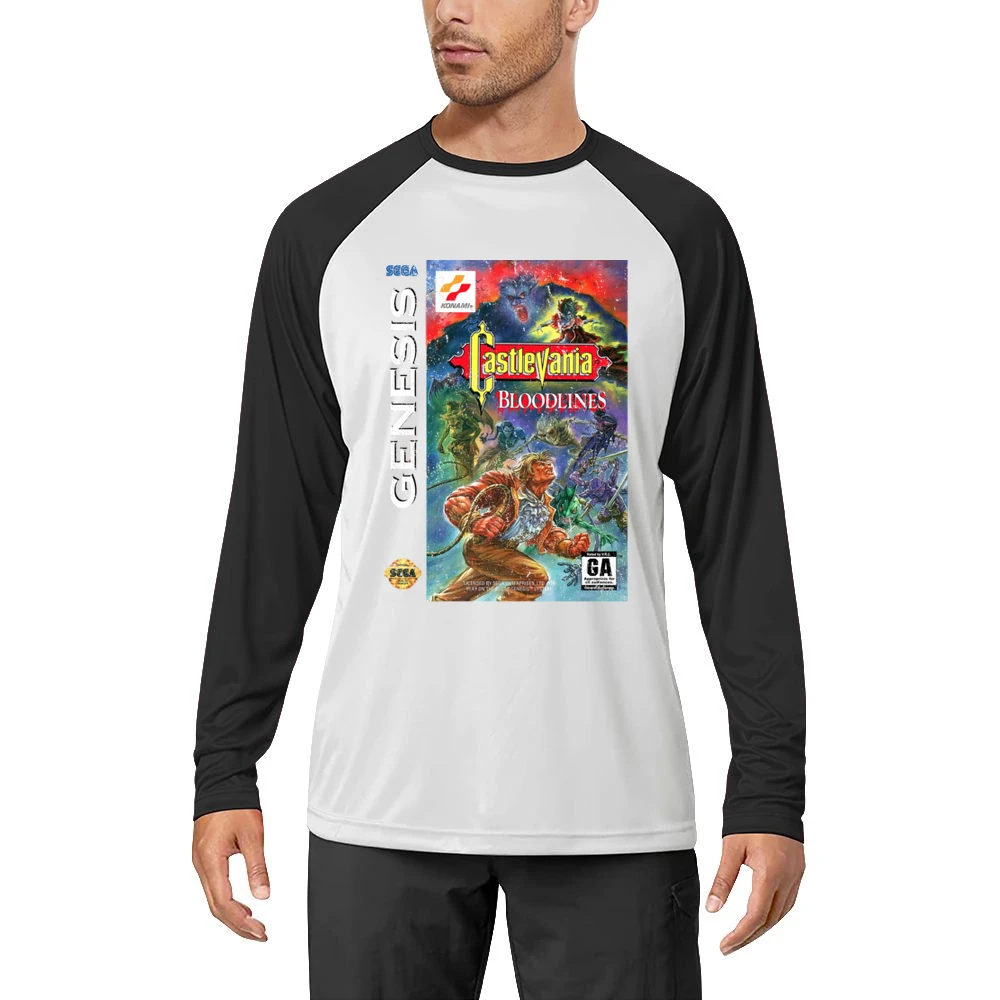 Castlevania Bloodlines Sega Genesis Old School Retro Video Game Fan Di Men Long Sleeve T-Shirt