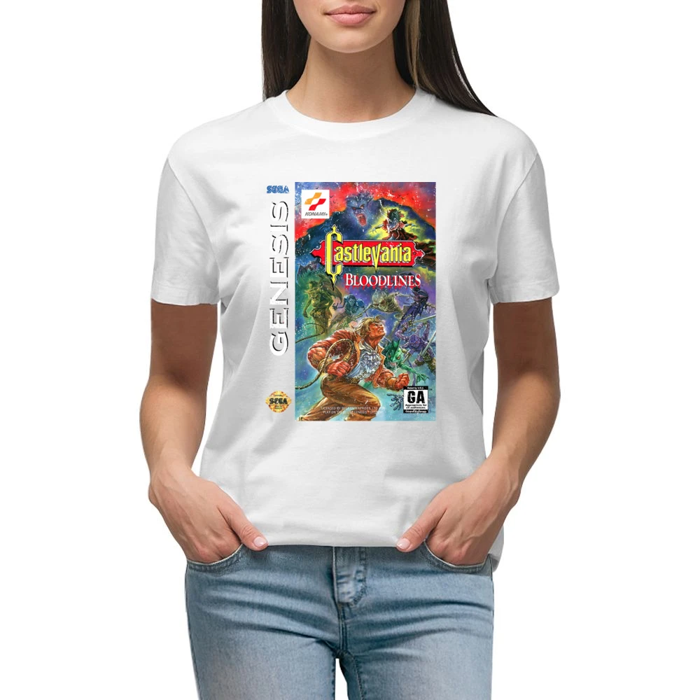 Castlevania Bloodlines Sega Genesis Old School Retro Video Game Fan Di Premium Women Ladies T-shirt