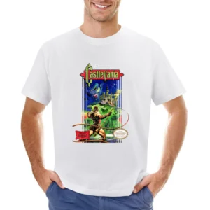 Castlevania Nes Nintendo Konami Old School Retro Video Game Fan Distre Asian Size Men T-Shirt