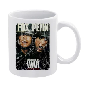 Casualties Of War Movie Poster Retro Aged Look White Mug
