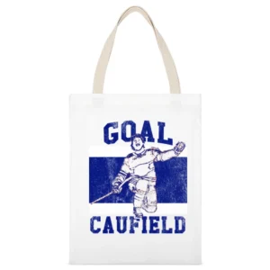 Caufield Goal Hockey Playoffs Habs Graphic White Canvas Tote Shopping Bag