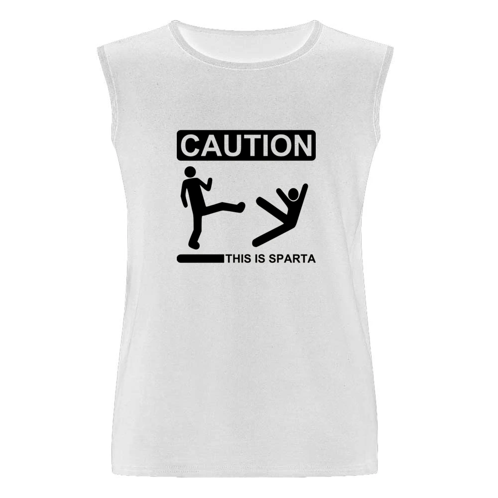 Caution this is sparta 300 parody stick man kick another in to the wel Men Sleeveless T-Shirt