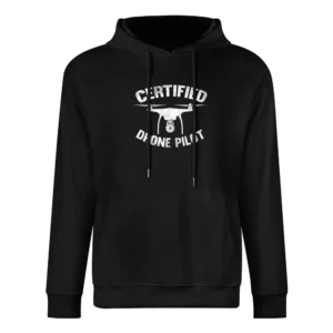 Certified Drone Pilot Funny Graphic Vintage Style Distressed European Size Men Hoodie