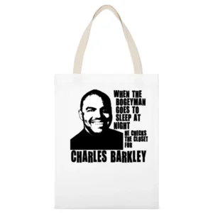 Charles Barkley Boogeyman Basketball Legend White Canvas Tote Shopping Bag