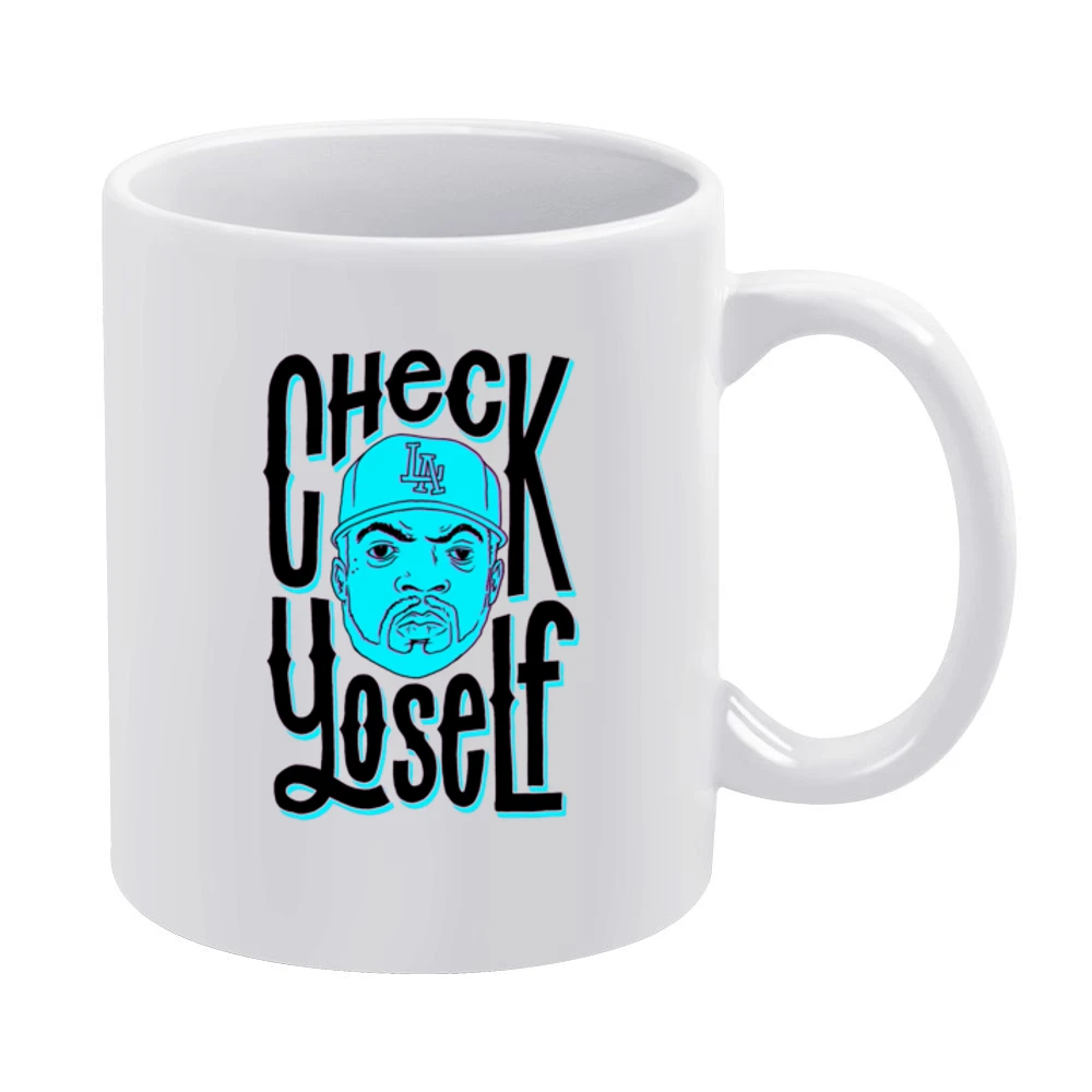 Check Yoself Ice Cube Tshirt White Mug