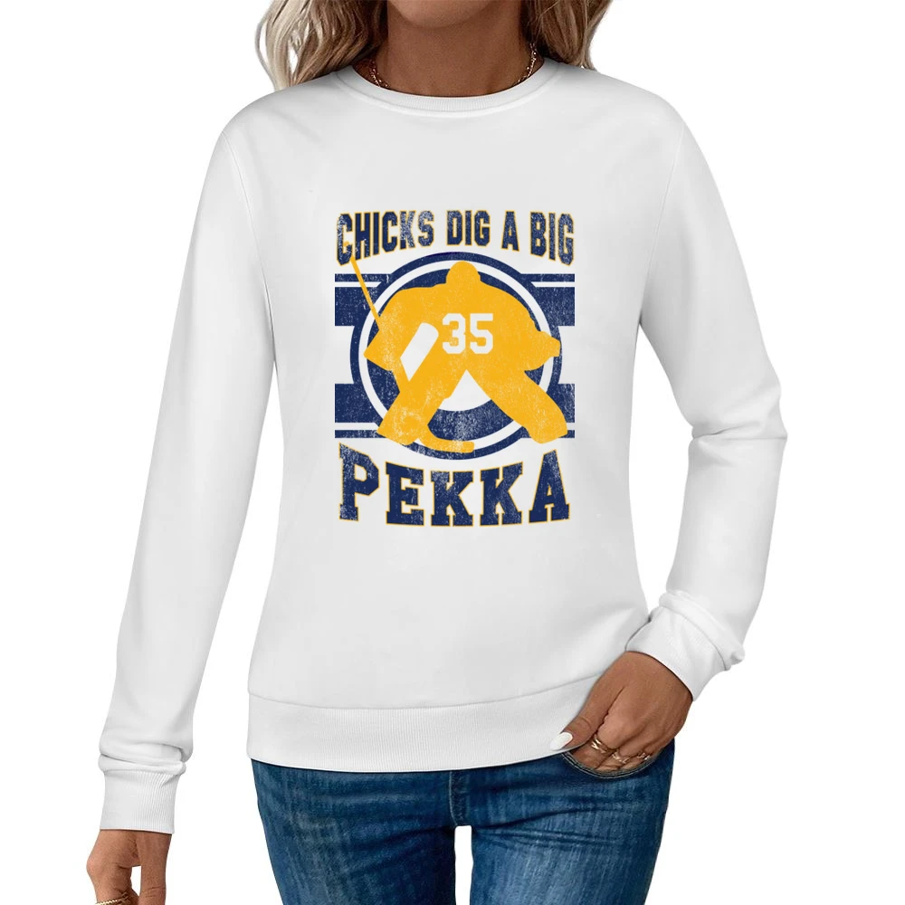 Chicks Dig A Big Pekka Funny Nashville Smashville Hockey Goaltender Pl Women Pullover Sweatshirt