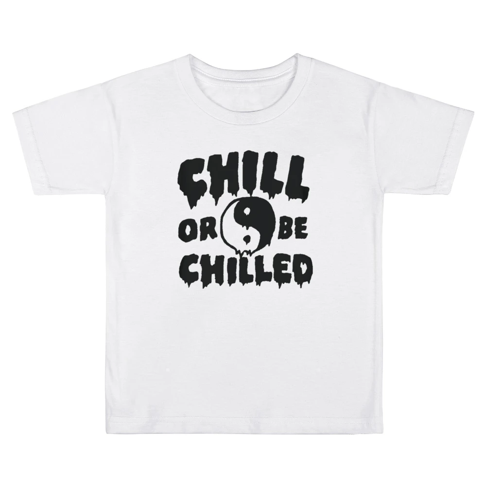 Chill Or Be Chilled Fun Yin Yang Dripping Graphic Kids Boys Girls T-Shirt