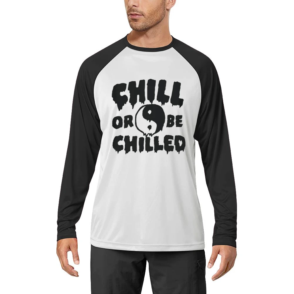 Chill Or Be Chilled Fun Yin Yang Dripping Graphic Men Long Sleeve T-Shirt