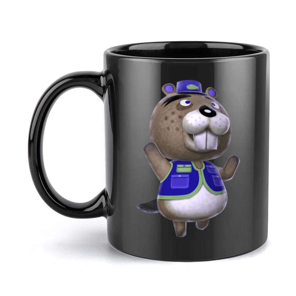 Chip From Animal Crossing Nintendo Character Video Game Black Mug