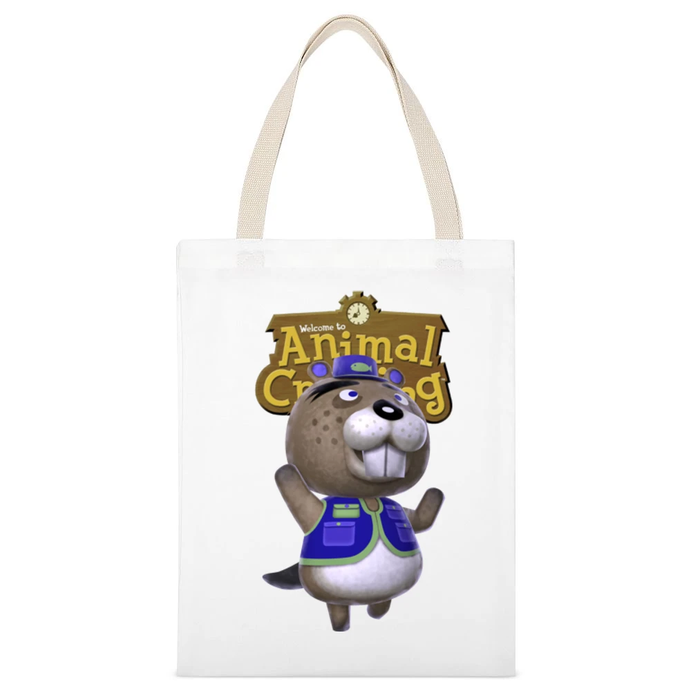 Chip From Animal Crossing Nintendo Video Game Fan White Canvas Tote Shopping Bag