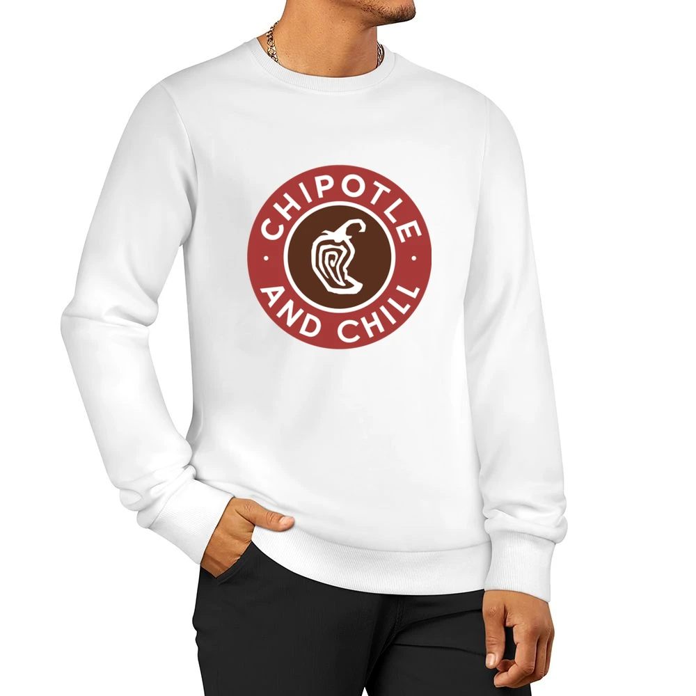 Chipotle And Chill Funny Popular Trending Food Netflix Parody Graphic Men Pullover Sweatshirt
