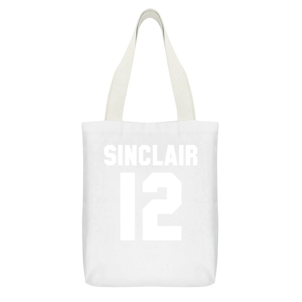 Christine Sinclair Canadian Womens Soccer Back White Canvas Tote Shopping Bag With Interior Pocket