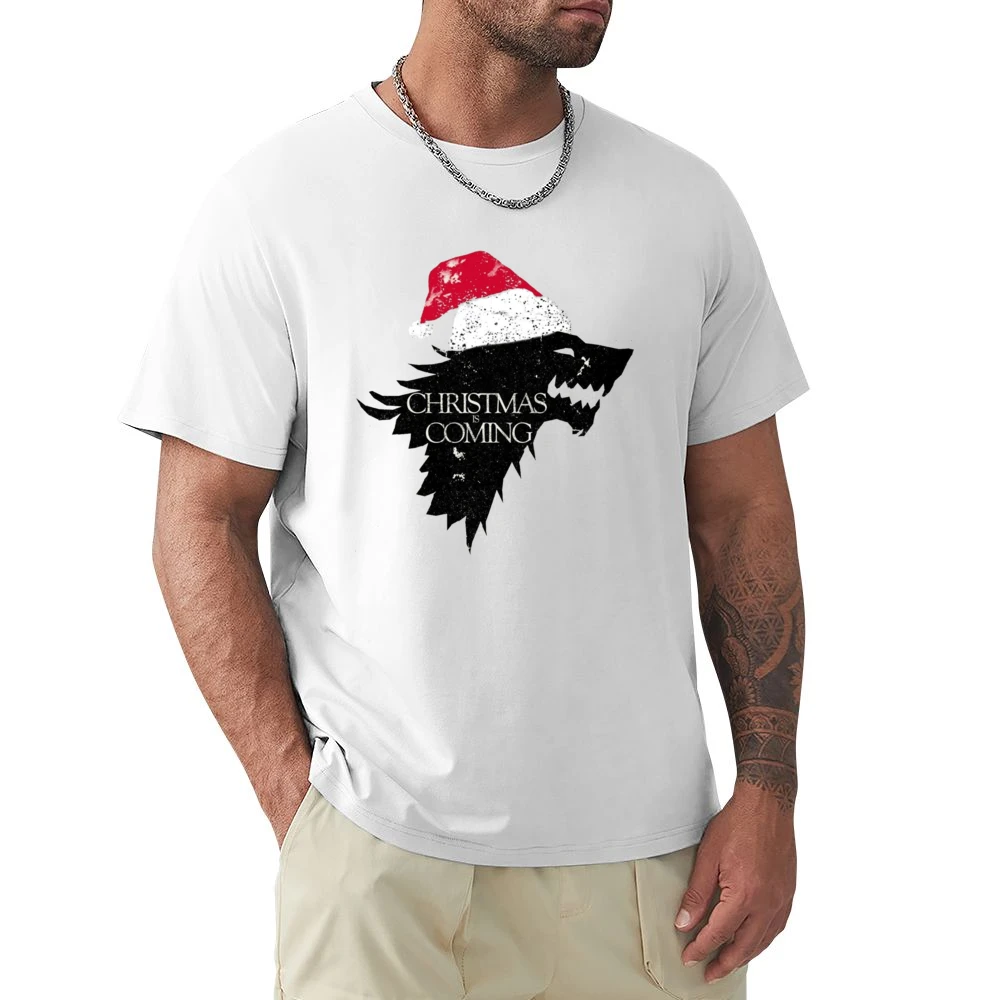 Christmas Is Coming Funny Direwolf Game Of Thrones Parody Holiday T Sh Premium Men T-shirt