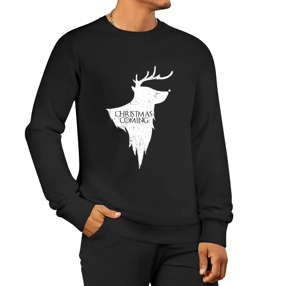 Christmas Is Coming Funny Rudolph Game Of Thrones Parody Holiday Red T Men Pullover Sweatshirt