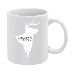 Christmas Is Coming Funny Rudolph Game Of Thrones Parody Holiday T Shi White Mug