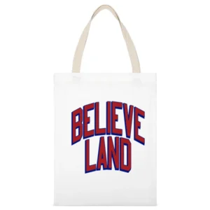 Cleveland Believeland Tshirt White Canvas Tote Shopping Bag