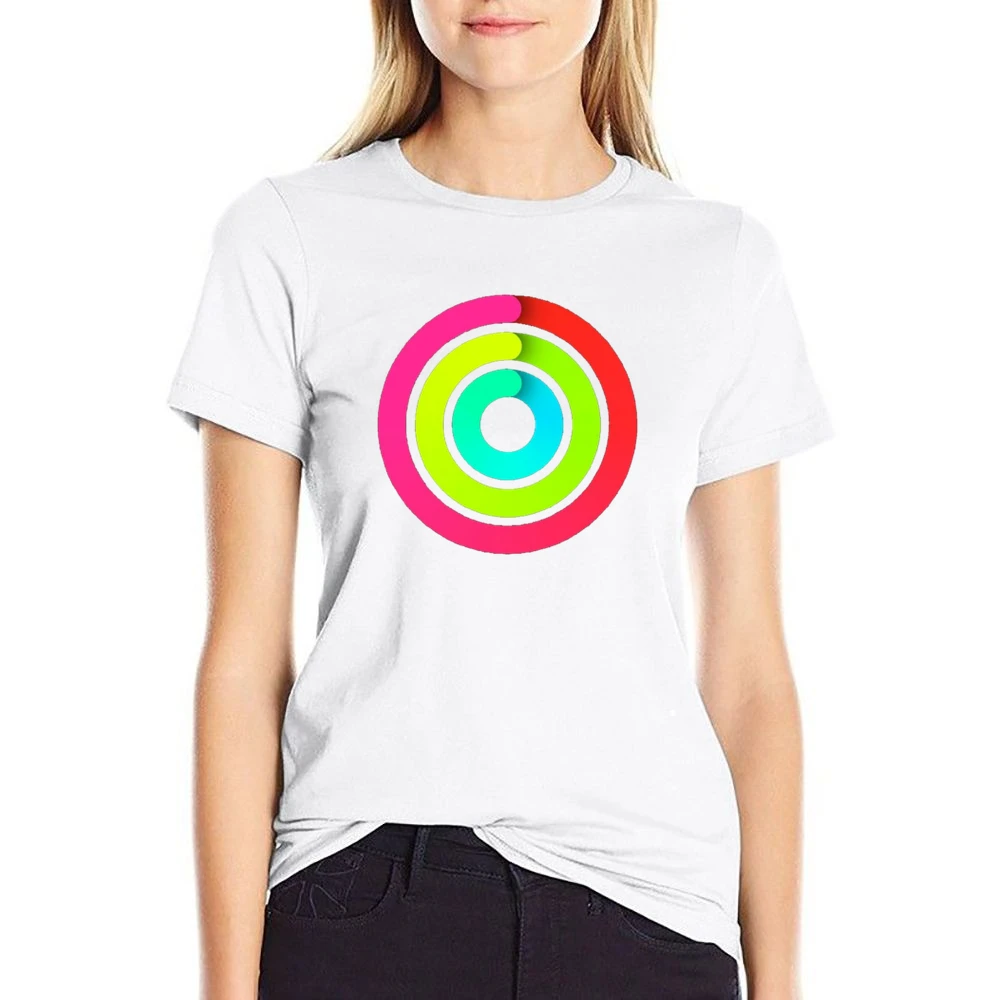 Close the Gaps Fun Popular Apple Watch Activity App Fun Health Graphic US Size Women Ladies T-shirt