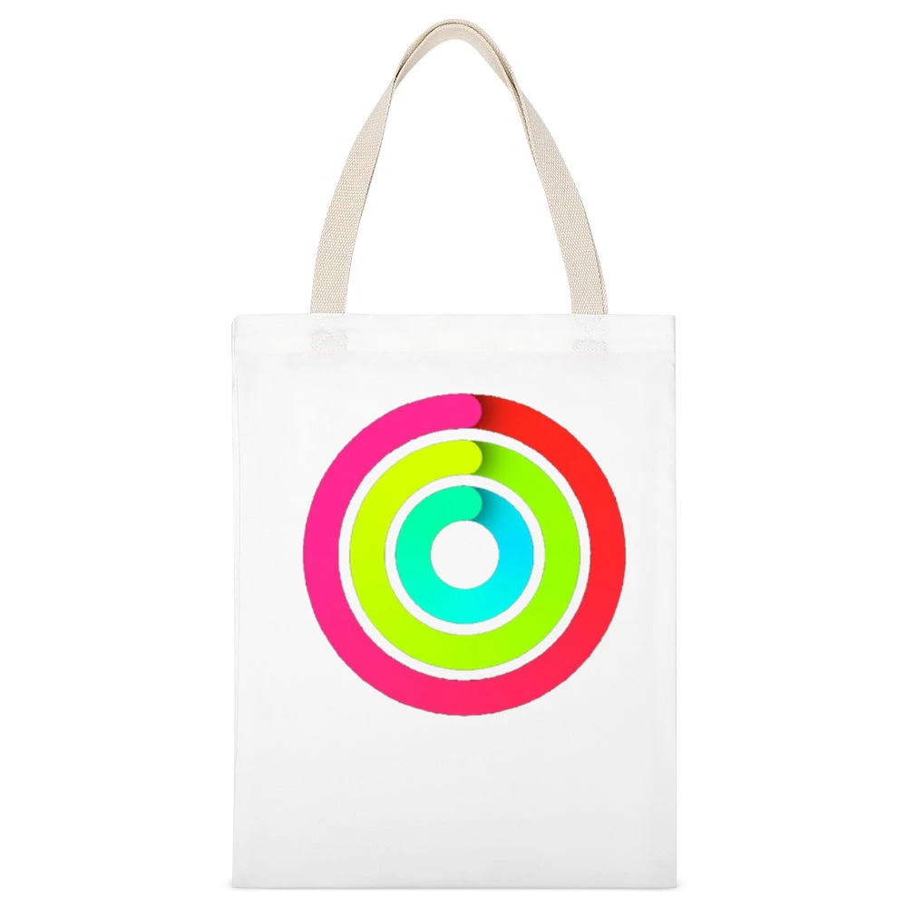 Close the Gaps Fun Popular Apple Watch Activity App Fun Health Graphic White Canvas Tote Shopping Bag