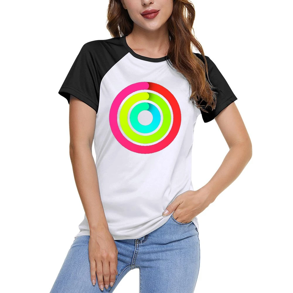 Close the Gaps Fun Popular Apple Watch Activity App Fun Health Graphic Women Ladies Short Sleeve T-Shirt