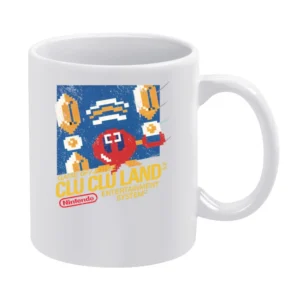 Clu Clu Land Nes Nintendo Old School Retro Video Game Fan Distressed T White Mug