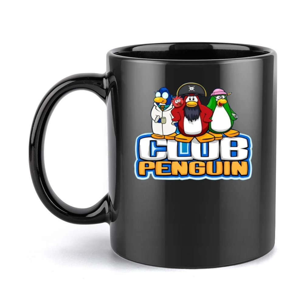 Club Penguin Online Gaming Fun Black Mug
